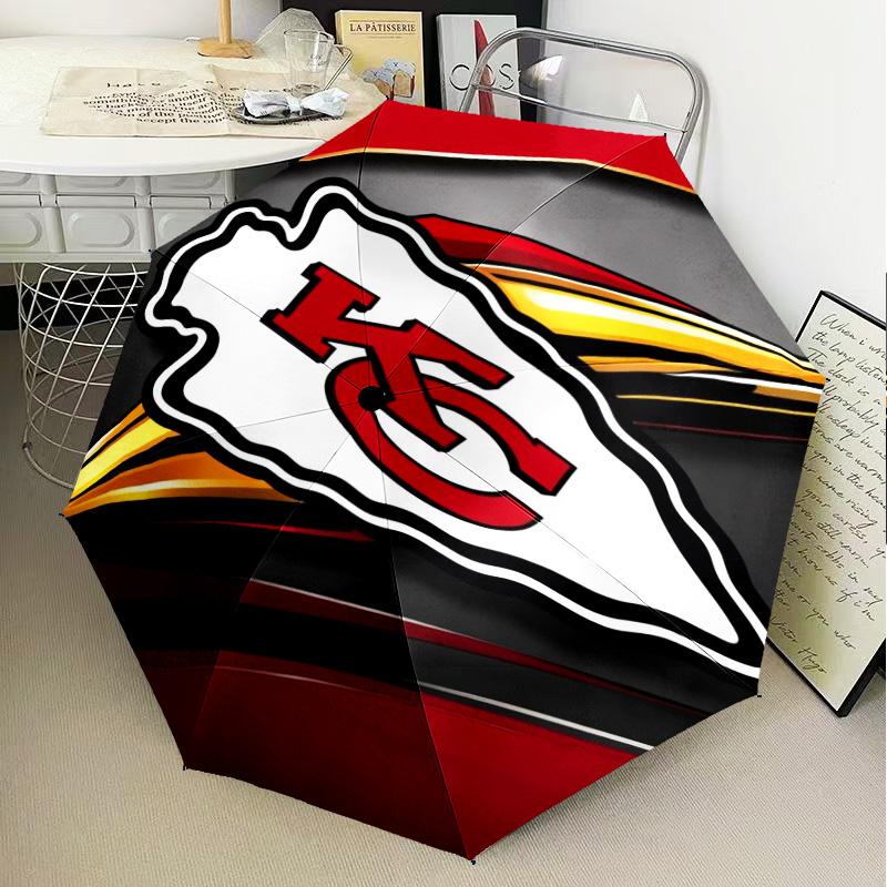 1PC City Chiefs Emblem Printed Umbrella Folding umbrella, automatic umbrella 8-Frame for Travel, camping Fan gifts Christmas Gifts