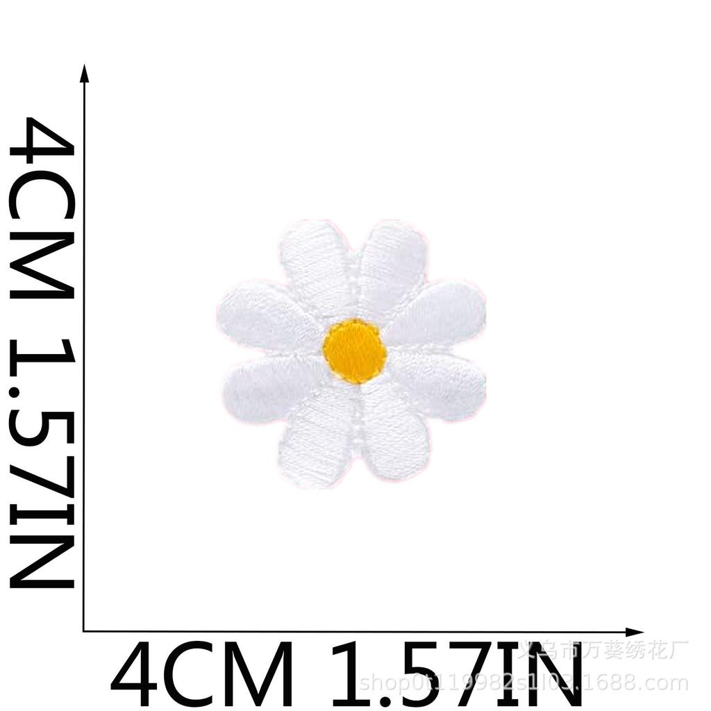 Цветочная вышивка наклейка на ткань сумка украшение компьютерная вышивка этикетка маленькая белая вышивка цветок глава мальчик гладить милый цветок нашивка