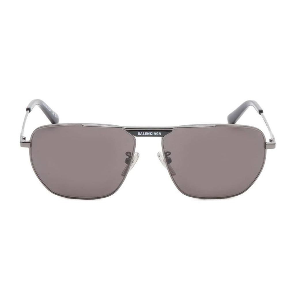 Balenciaga Frame Logo Irregular Shape Sunglasses Men sunglasses Silver 30014549001