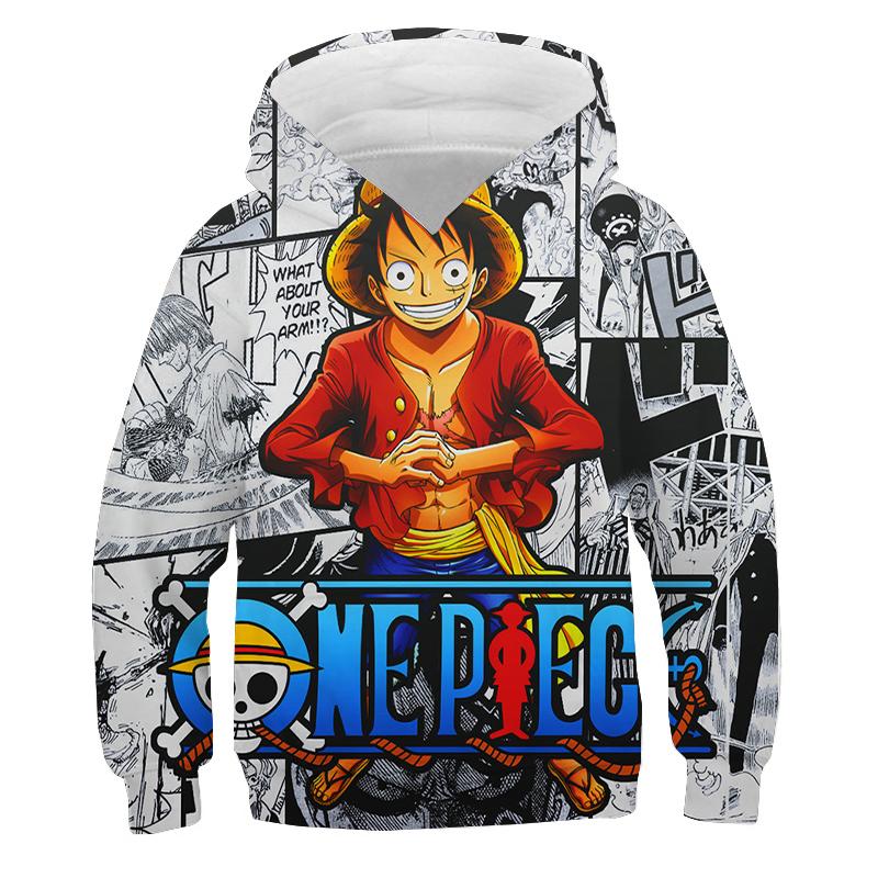 One Piece Hoodie Kids Hooded Sweatshirt Anime Luffy Hoodie Kids Clothes Boys Girls Long Sleeve Autumn warm Pullover Casual Tops