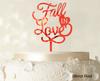 Printtoo "Fall in Love Wedding Cake Topper Personalized Glitter Cake Topper Cake Decoration Option Available 6"-7" Inches Wide