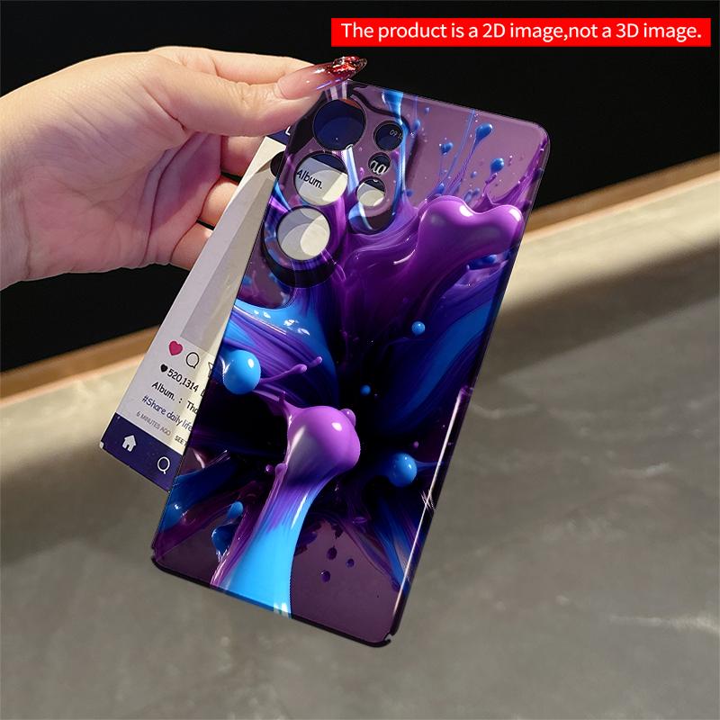 2DFlat Samsung phone case Vibrant Purple Blue Splash Abstract Design Applicable to Galaxy S23 S24 S25ULTRA S26 A12 A14 A15 A16 A54 A55