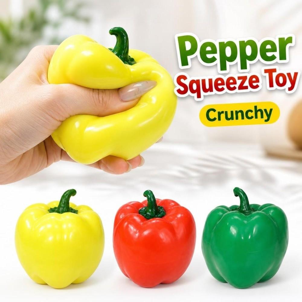 Moldable Crackling Pepper Squishy Toy Sound Effects TPR Fidget Toy Home Decoration