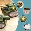 Подушка-плюш в виде танка, мультяшный камуфляжный танк, мягкая игрушка-грузовик, симуляция танка, плюшевая кукла, подарки