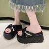 Fashion 9CM Women High Platform Beads Slippers New 2025 Summer Beach Ladies Wedge Heels Shoes Woman Outside Chunky Sandals
