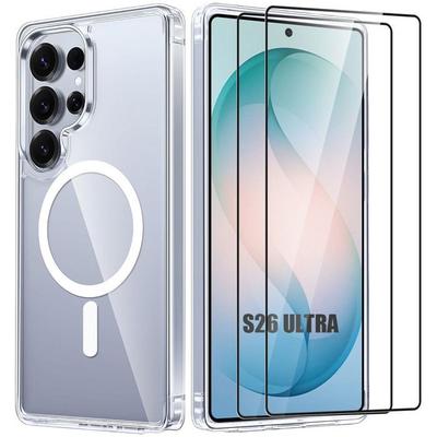 Coque Magnétique Pour Samsung Galaxy S26 Ultra - Antichoc Transparent - 2 Verres Trempés