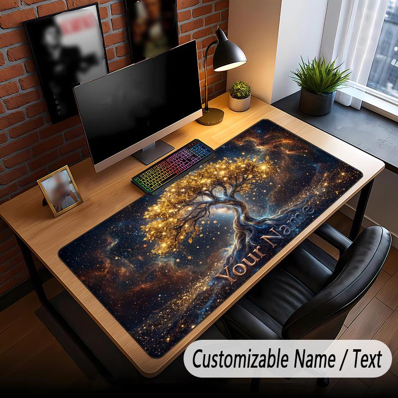 Tree of Life Theme Custom Mouse Pad Personalized With Name Text Customized Desk Mat For Office Home Decor