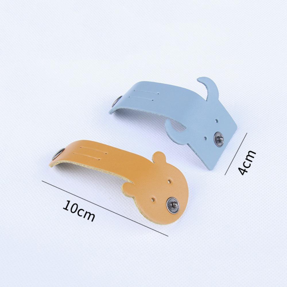 Earphone Cord Organizer Cute Animal Leather Cable Winder Anti Loss Cable Protector Clip Cartoon Bear/cattle