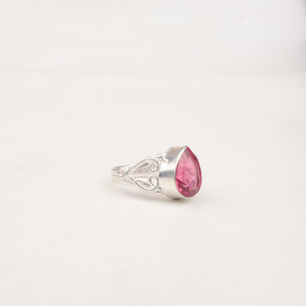 Rare Pink Tourmaline Gemstone 925 Sterling Silver Jewelry Handmade Wedding Ring RR-46-2