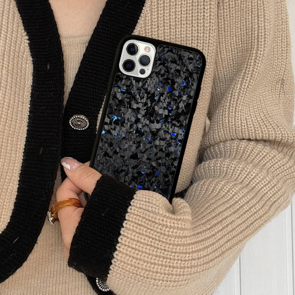 Чехол для телефона Forged Carbon Fundas для IPhone 17 Pro 16 Plus 16 Pro Max 15 14 13 12 11 Задняя крышка из ПК+ТПУ