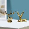 2 шт. винтажный золотой олень орнамент цинковый сплав роскошный лежащий стоячий олень фигурка статуя скульптура настольное украшение дети взрослые