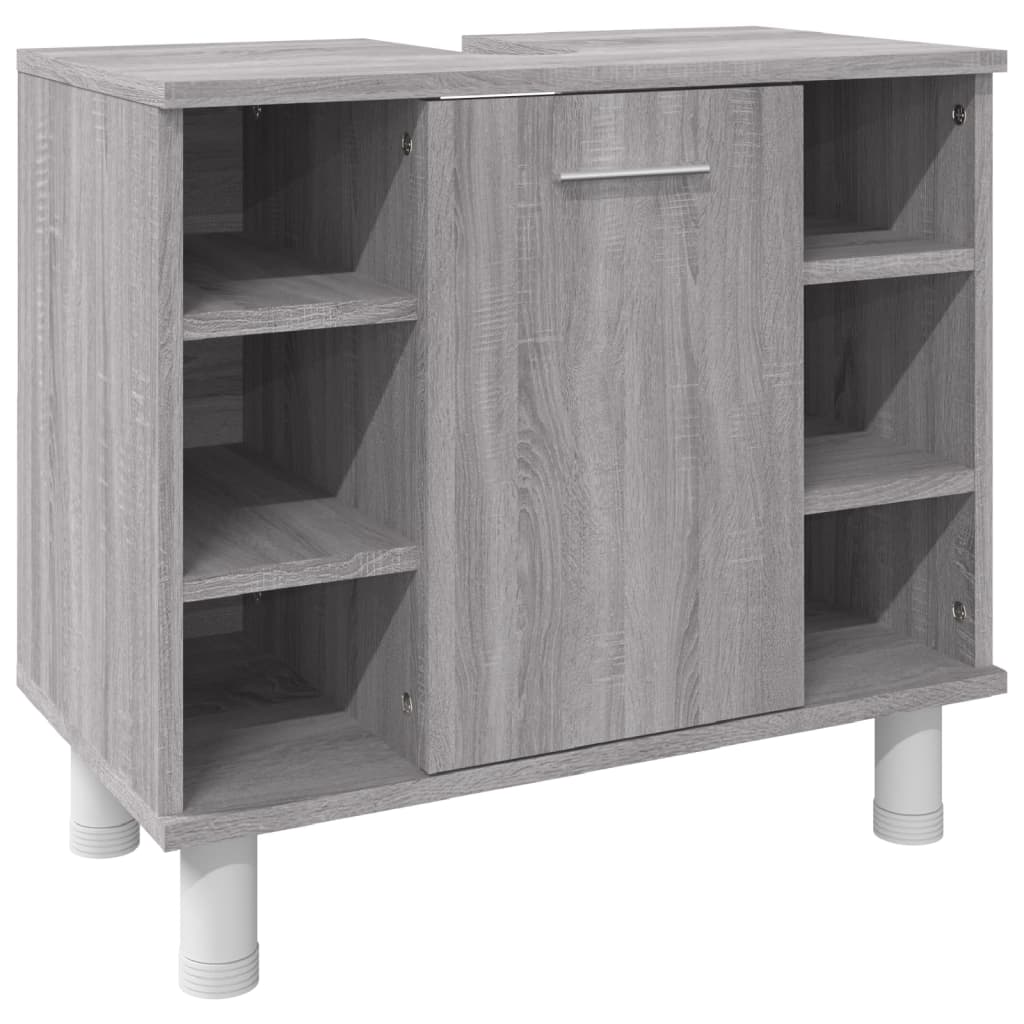 3 Piece Bathroom Furniture Set Grey Sonoma Engineered Wood