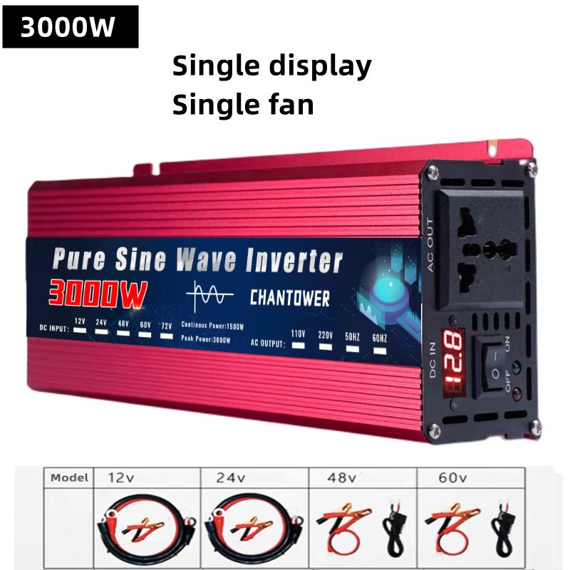 Инвертор чистой синусоиды DC 12V/24V/48V/60V/72V в AC 220V/110V 1000W 2000W 3000W 4000W 5000W Преобразователь мощности Автомобильный Солнечный инвертор