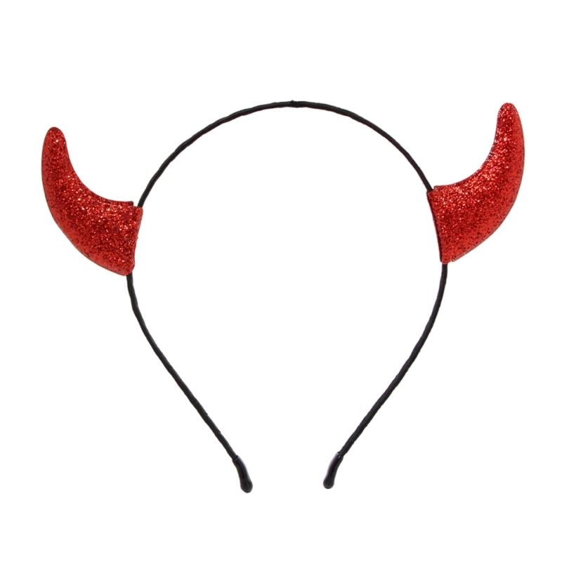 Dark Series Devil Horn Headband for Halloween Scary Hairhoop Party Headband Stage Show Hairband Cosplay Costume Headwear