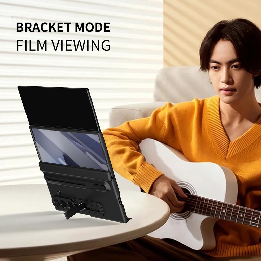 Магнитный чехол-книжка для телефона Samsung Galaxy Z Fold 7 3 4 5 6 с защитой экрана из стекла, выдвижным слотом для хранения ручки, держателем, крышкой для Galaxy Z Trifold