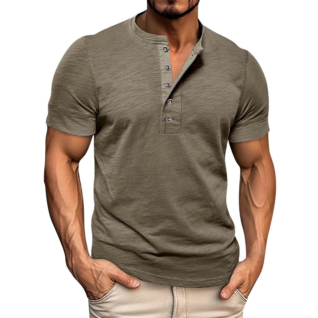 Мужская футболка с короткими рукавами и воротником-лацканами, повседневный топ с круглым вырезом