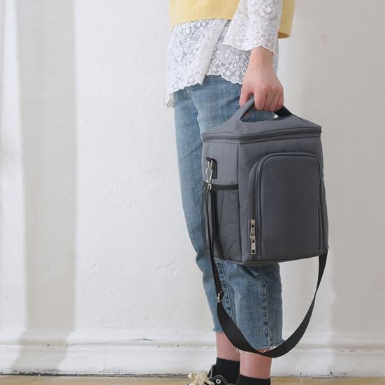 Большая изолированная сумка для обеда с ручкой, двойная расширяемая изоляционная сумка, герметичные охлаждающие камеры для кемпинга, портативная большая сумка для обеда