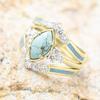 Кольцо Lady Knuckle с искусственной бирюзой и изысканным изумрудом