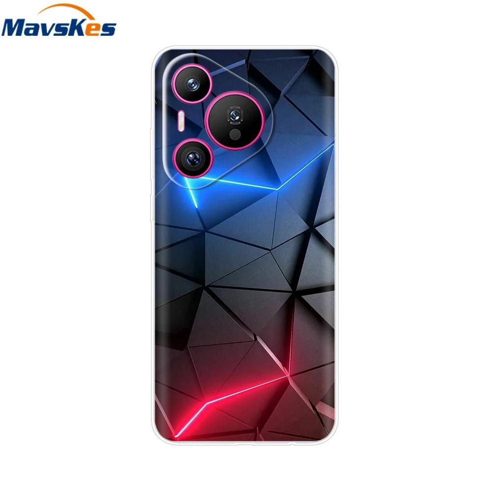 Для чехла Huawei Pura 70 Pro Pura 70 Прозрачная задняя крышка Бампер с красивой девушкой Мягкий ТПУ Funda Для Huawei Pura 70 Pro+ Pura70 Ultra Capa