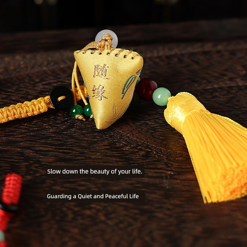 Mini Triangle Zongzi Dragon Boat Festival Portable Sachet Perfume Bag Bag Keychain Hanging Piece Pendant AI Xiangxiang Mosquito Repellent Embroider