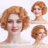 Женские синтетические искусственные волосы короткие вьющиеся пушистые парики с боковой частью золотисто-русый парик парики из высокотемпературного волокна