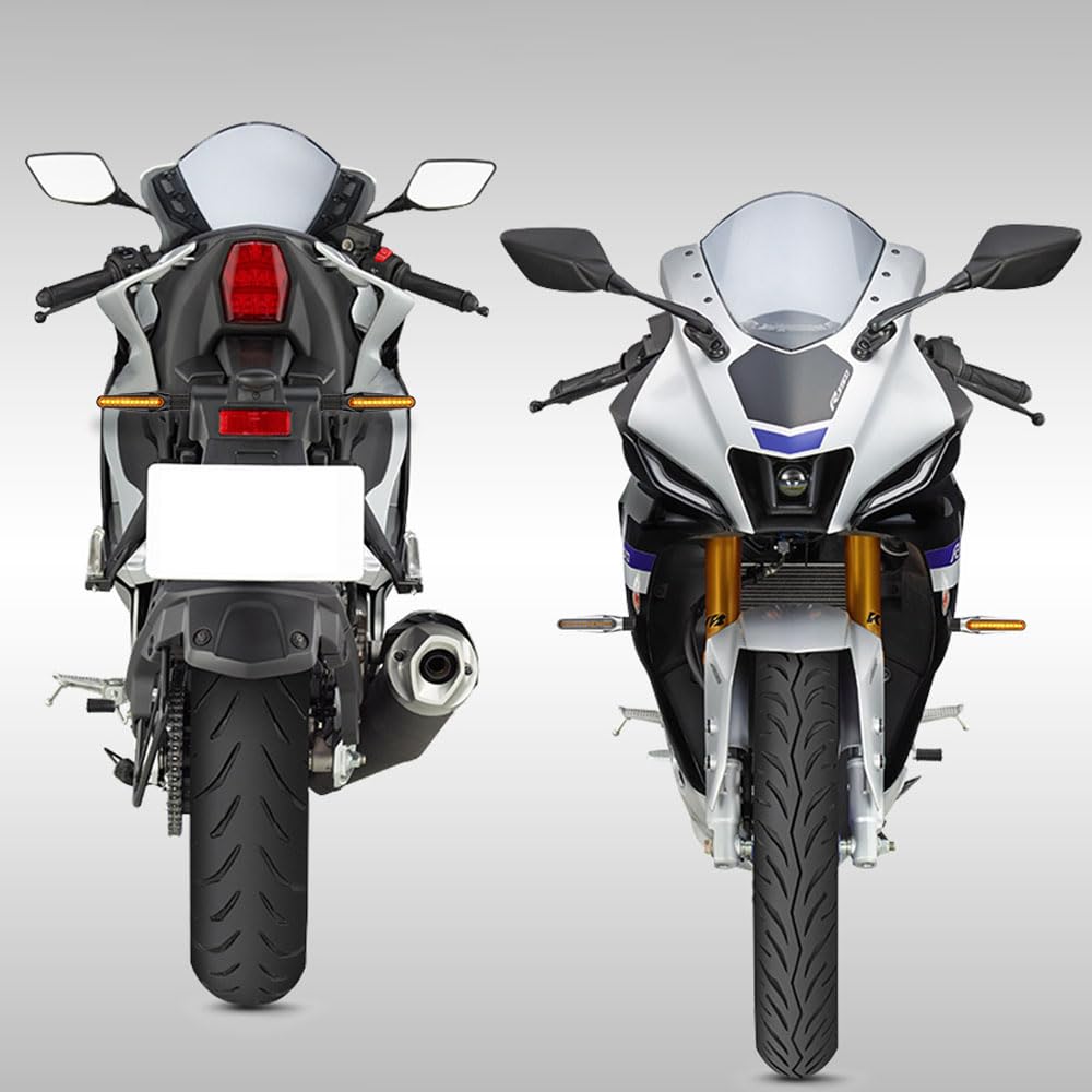 Светодиодный указатель поворота YIXINLYMY для мотоцикла, набор из 2 штук 12 В, высокая яркость, водонепроницаемый IP67, универсальный красный с сопротивлением