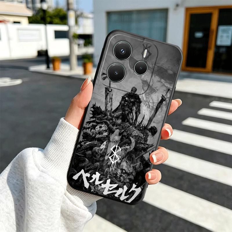 G-Guts B-Berserks Anime Soft Phone Case for Xiaomi Redmi Note 12 13 14 15 Pro Plus 11 12S 11S 11T 10 4G Black Cover Back Shell
