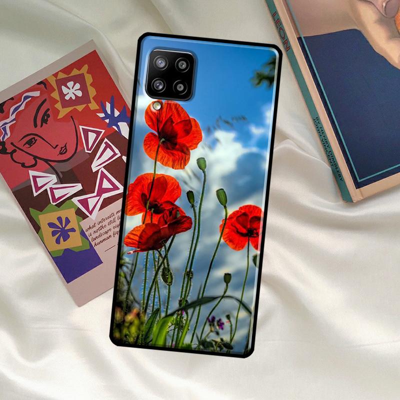 Poppy Flower Bloom Case For Samsung Galaxy A73 A53 A33 A23 A13 A51 A71 A12 A22 A32 A42 A52 A14 A34 A54 Cover
