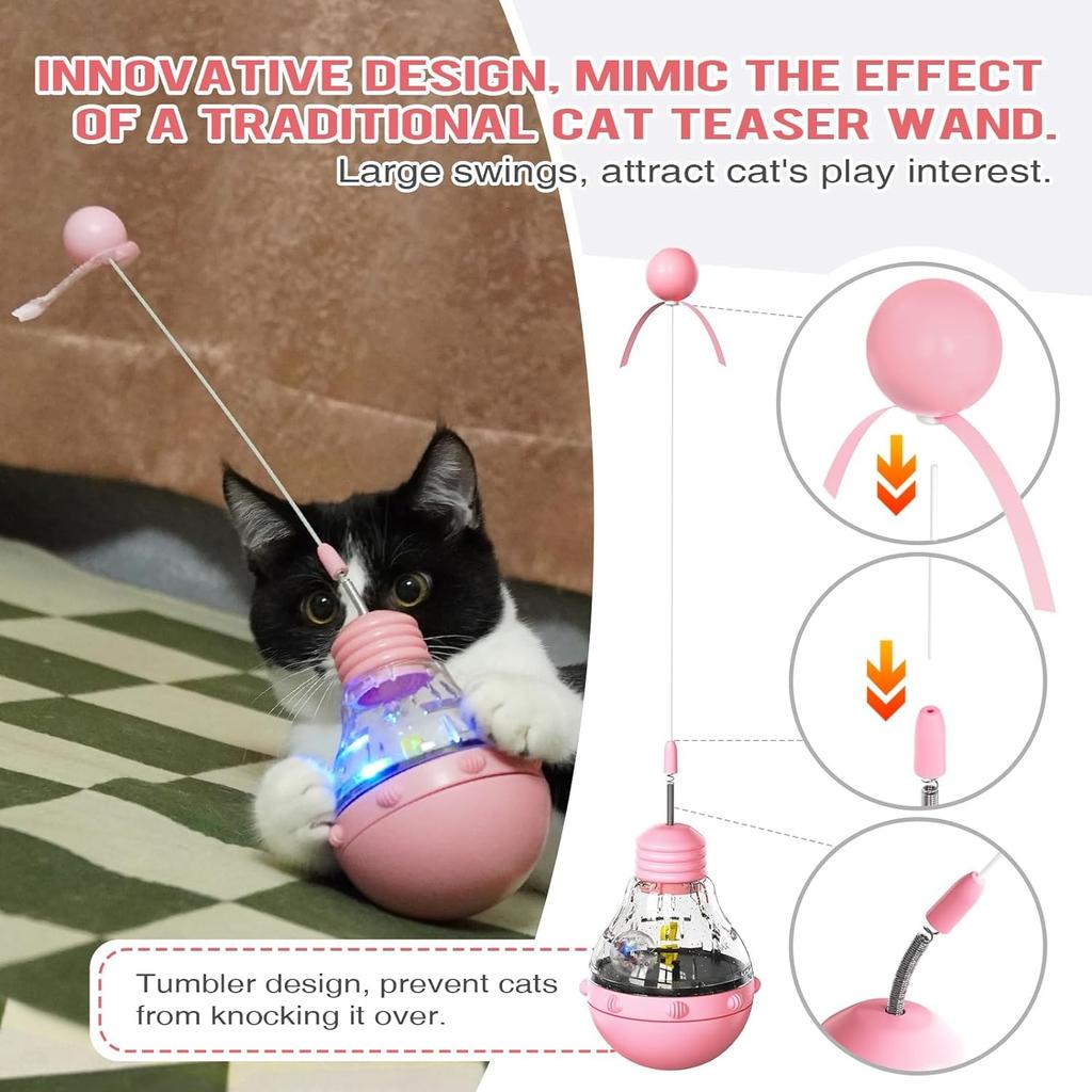 Cat Interactive Toys for Indoor Cats Kitten Wand Toy Weight Loss Kitty Funny Balls Slow Food Dispenser Feeder Treat Dispensing F