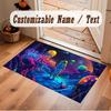 Astronaut Space Theme Soft Crystal Velvet Rug Custom Name & Text Print Non Slip Floor Rug for Bedroom Living Room