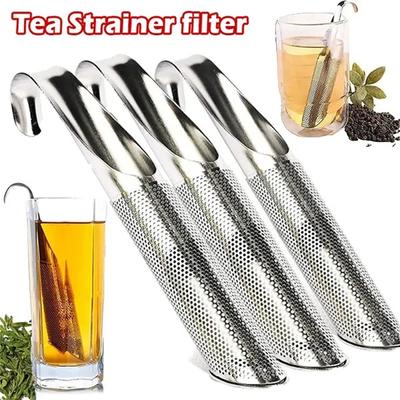 3 шт. ситечко для чая, заварочная трубка из нержавеющей стали, дизайн сенсорного держателя, инструмент, чайная ложка, фильтр для заварки, многоразовые ситечки для чая