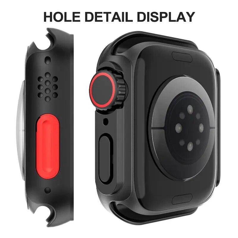 Tempered Glass Screen Protector For Apple Watch Case Series 9 8 7 6 5 4 3 Change To Ultra Iwatch Protective 45mm 44mm 41mm 40mm