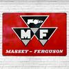 Vintage Massey-Ferguson Metal Wall Art Sign - Retro Red & Black Tractor Design - Rustic Decor for Man Cave, Bar, Garage, or Farm