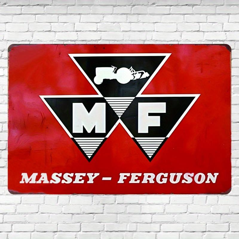 Vintage Massey-Ferguson Metal Wall Art Sign - Retro Red & Black Tractor Design - Rustic Decor for Man Cave, Bar, Garage, or Farm