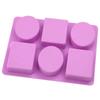 6 Cavities Square Oval Leaves Handmade Soap Mold Cake Mold Candle Mold