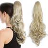 Synthetic Fiber Wavy Ponytail Ladies Clip-On Lengthened Long Ponytail Natural Curly Hair Extension Black Brown 22 Inches