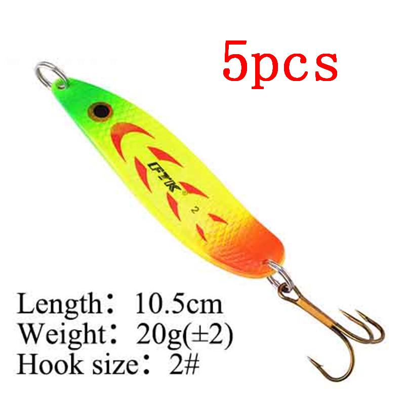 FTK 5 шт., 10,5 см-12 см, 20 г-30 г, металлическая жесткая приманка, рыболовный тройной крючок, рыболовные снасти, приманка для лосося, искусственная рыболовная снасть