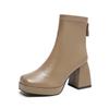 Autumn Women's High Heeled Martin Boots Back Zipper High-heeled Women Shoes Waterproof Ankle Boots