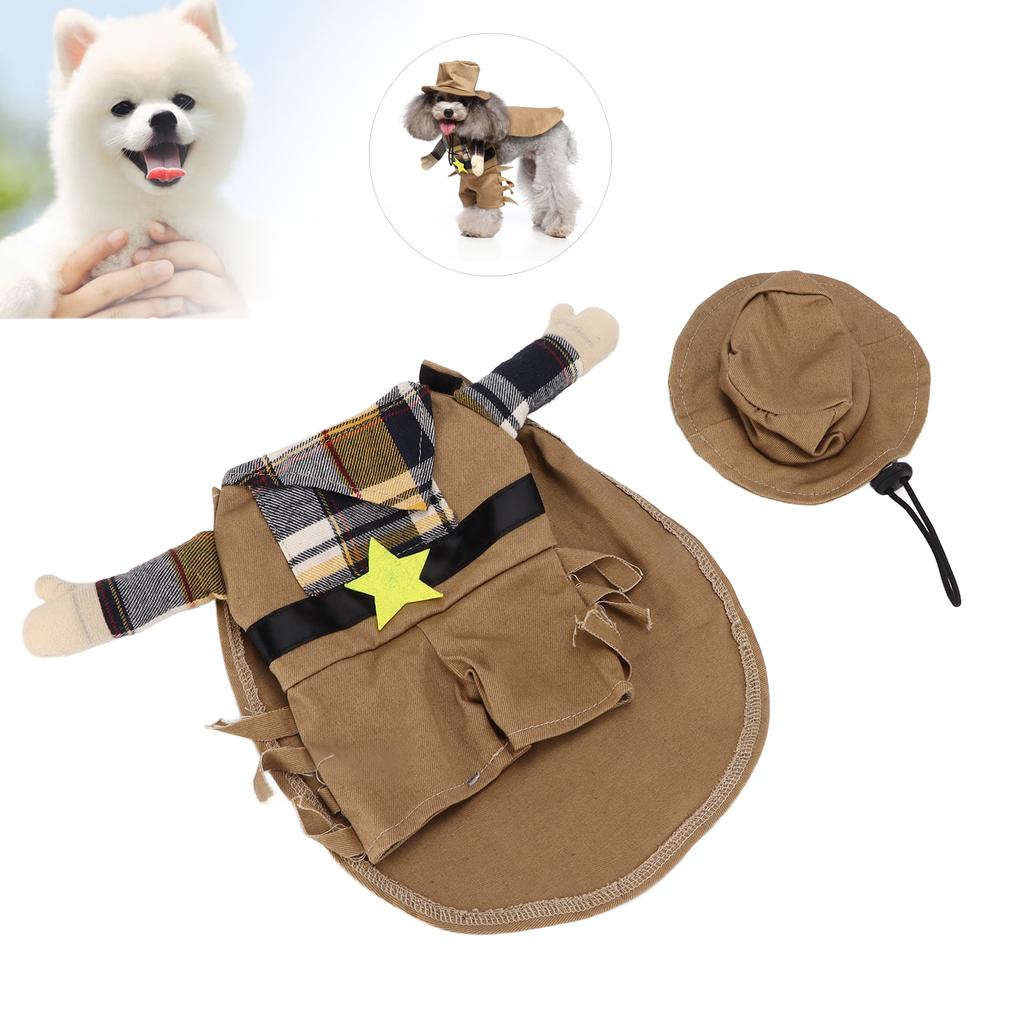 Рождественский костюм для питомца из полиэстера, костюм для собак в стиле вестерн-ковбой для кошек, маленьких и средних собак