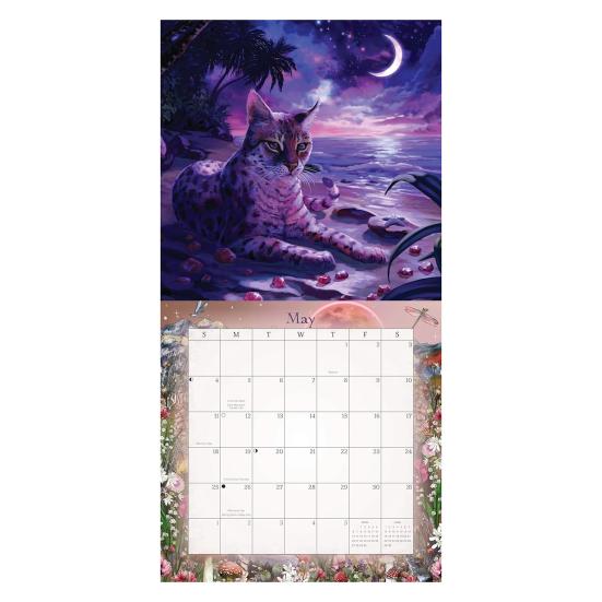 2026 Магический Мистический Кот Настенный Календарь Смешной Кот 12-месячный Календарь Янв 2026 - Дек 2026 Планировщик Органайзер для дома и офиса