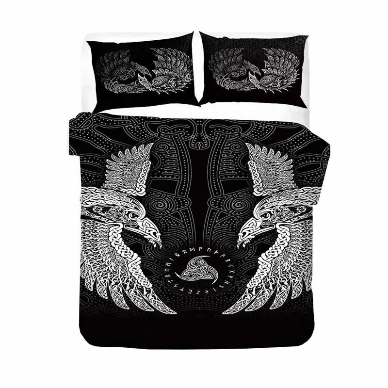 Viking Duvet Cover Collection Mjollnir Bedding Collection Scandinavian Folklore Motifs Northern Germanic Culture Comforter Cover Pillowcases