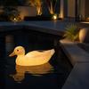 Decorative Resin Swan Statues for Ponds Solar Floating Garden Statue with Warm LED Lights, Waterproof Outdoor Pond Decor Romantic Atmosphere Lighting