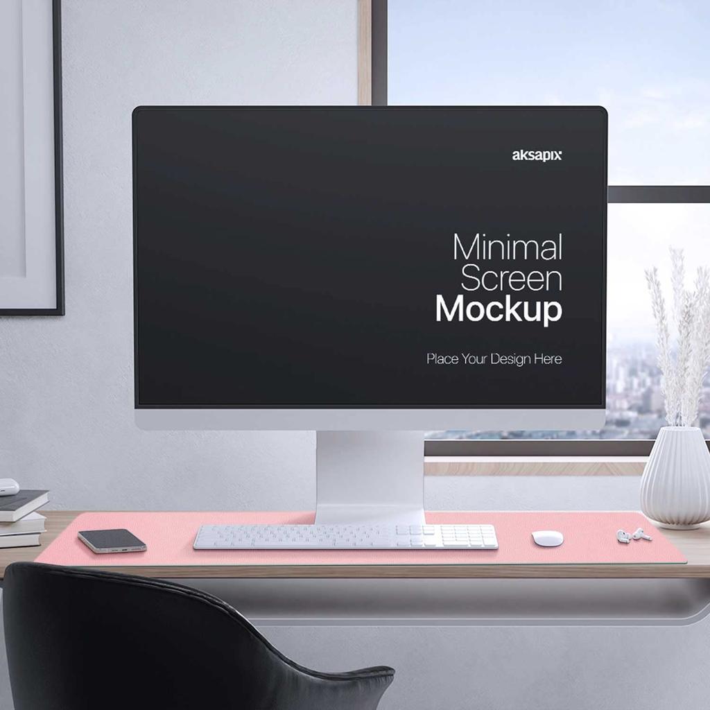 Premium Pink PU Leather Desk Mat - Non-Slip Large Mouse Pad | Waterproof, Easy Clean Office & Home Desk Protector (23.6x11.8in)