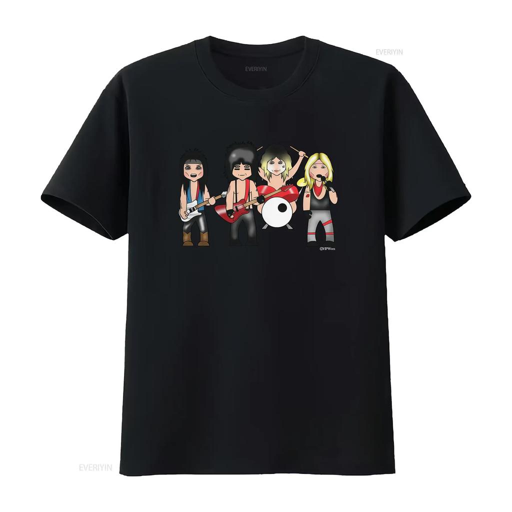 Mens T Shirt Vipwees The Crue Heavy Metal 80S Band Caricature Motley Inspired Rock vintage Washed Stretched Comfortable