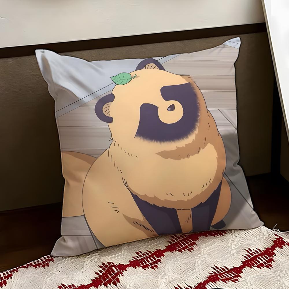 with you and the rain tanuki Cushion Cover Reversible Soft Durable Pillow Cover Home Car MultiScene Use for Daily Comfort