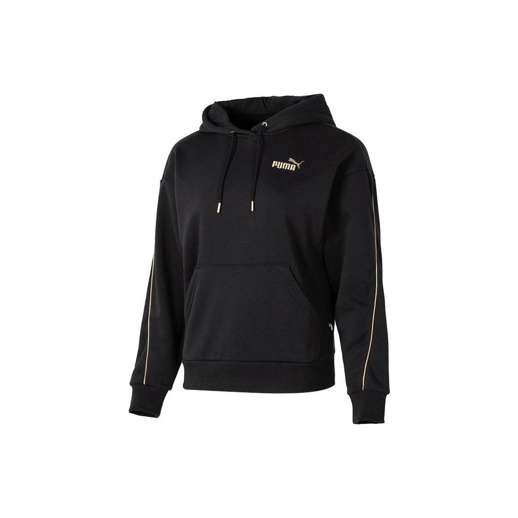 Puma Casual Long Sleeve Hoodie With Large Pockets Women Hoodies Black 680146-01