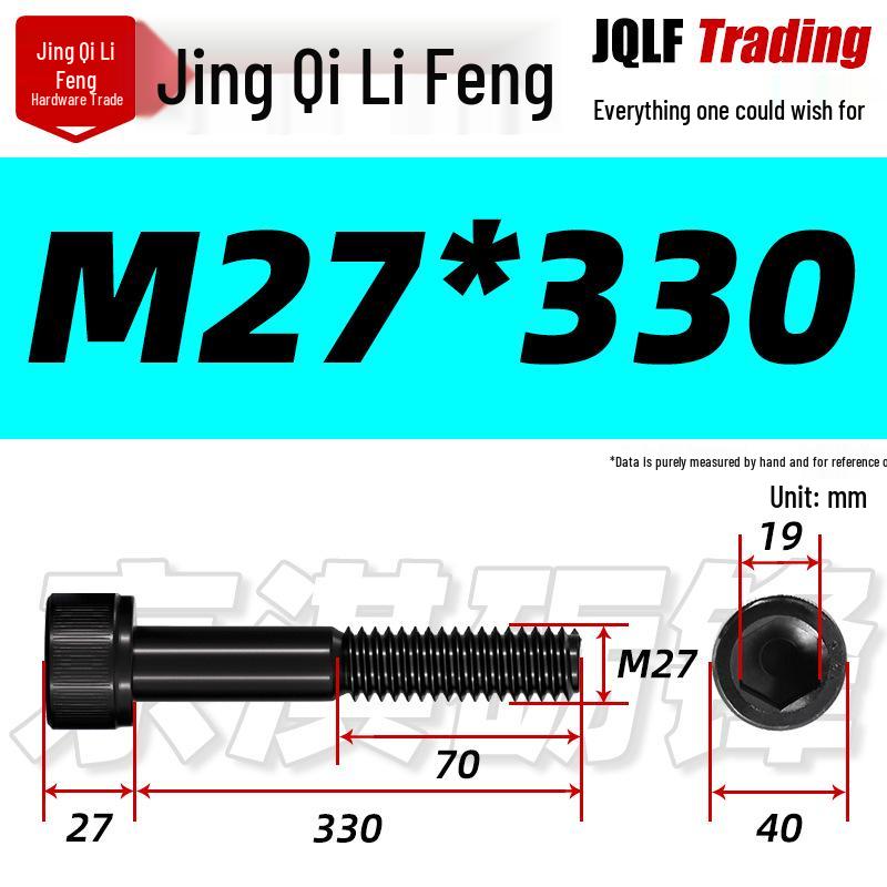 M20-M27 High Strength Blackened Hex Socket Head Cap Screw with Knurled Cylindrical Half Thread