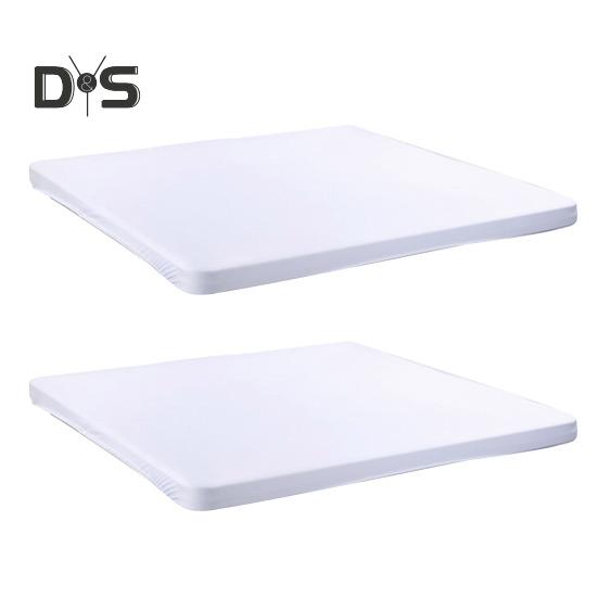 2 шт. эластичная скатерть на подгонку 34x34 дюйма квадратная скатерть с эластичным краем однотонная скатерть для кухни обеденной зоны пикника патио на открытом воздухе