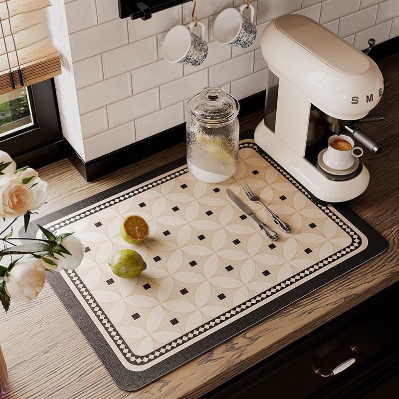 Суперабсорбирующий коврик для сушки посуды, резиновый коврик для сушки посуды, защитный коврик для столешницы, нескользящие коврики для сушки, аксессуары для декора