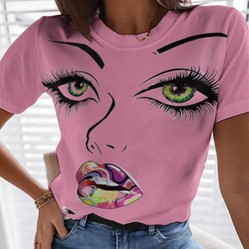 Женская футболка с принтом Sexy Girl 3D Футболка Женская мода Y2k Футболки с коротким рукавом Футболки Африканские женщины Camiseta Girl Одежда